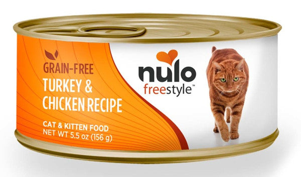 Premium Turkey & Chicken Pate Wet Cat Food - Grain-Free, High Protein, 5.5oz Can - Perfect for Adult Cats & Kittens - Ideal for Mealtime, Travel & Picky Eaters