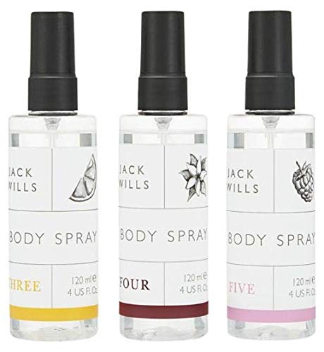 Jack Wills Women's Body Spray Trio Gift Set - 3 x 120ml Floral Fragrance Body Mists for Women | Perfect for Daily Use, Travel & Gifts