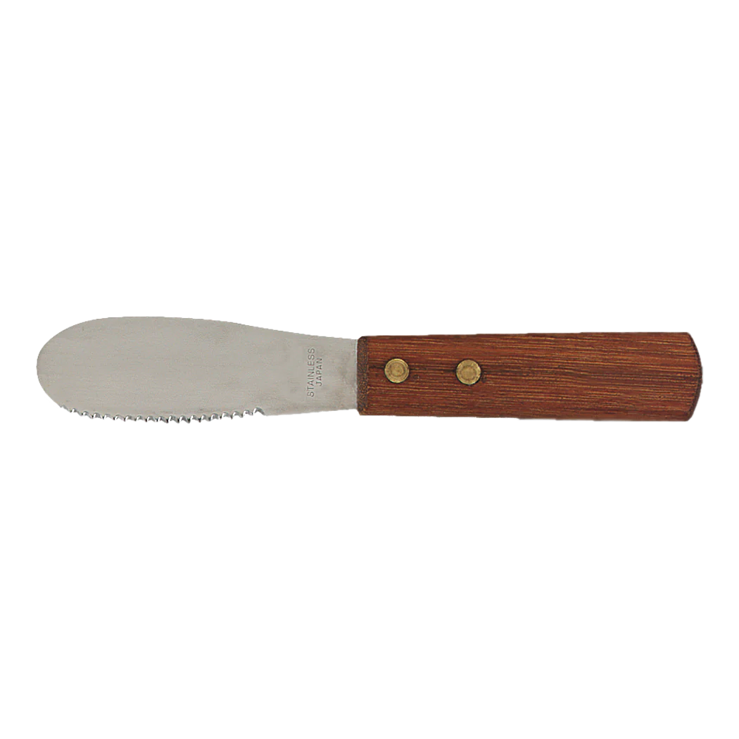 Browne 3.75 Inch Wooden Handle Sandwich Spreader - Perfect for Picnics, BBQs, and Kitchen Food Prep