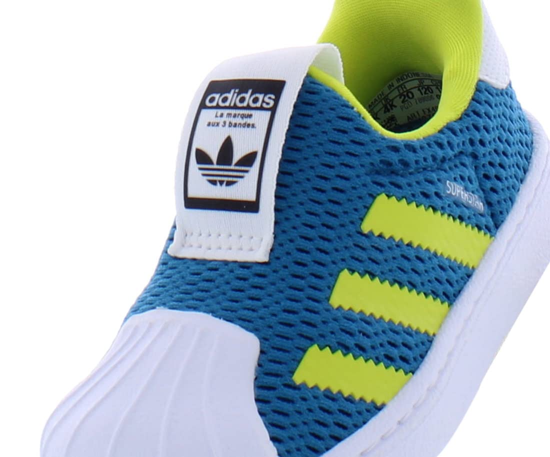 Adidas Superstar 360 Baby Boys Sneakers - Size 5, Teal Blue - Comfortable Casual Shoes for Toddlers, Playtime & Everyday Wear
