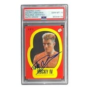 Dolph Lundgren Autographed Ivan Drago 1985 Topps #8 Sticker Card PSA/DNA Certified Gem Mint 10 - Perfect for Rocky Movie Memorabilia Collectors and Sports Card Investors