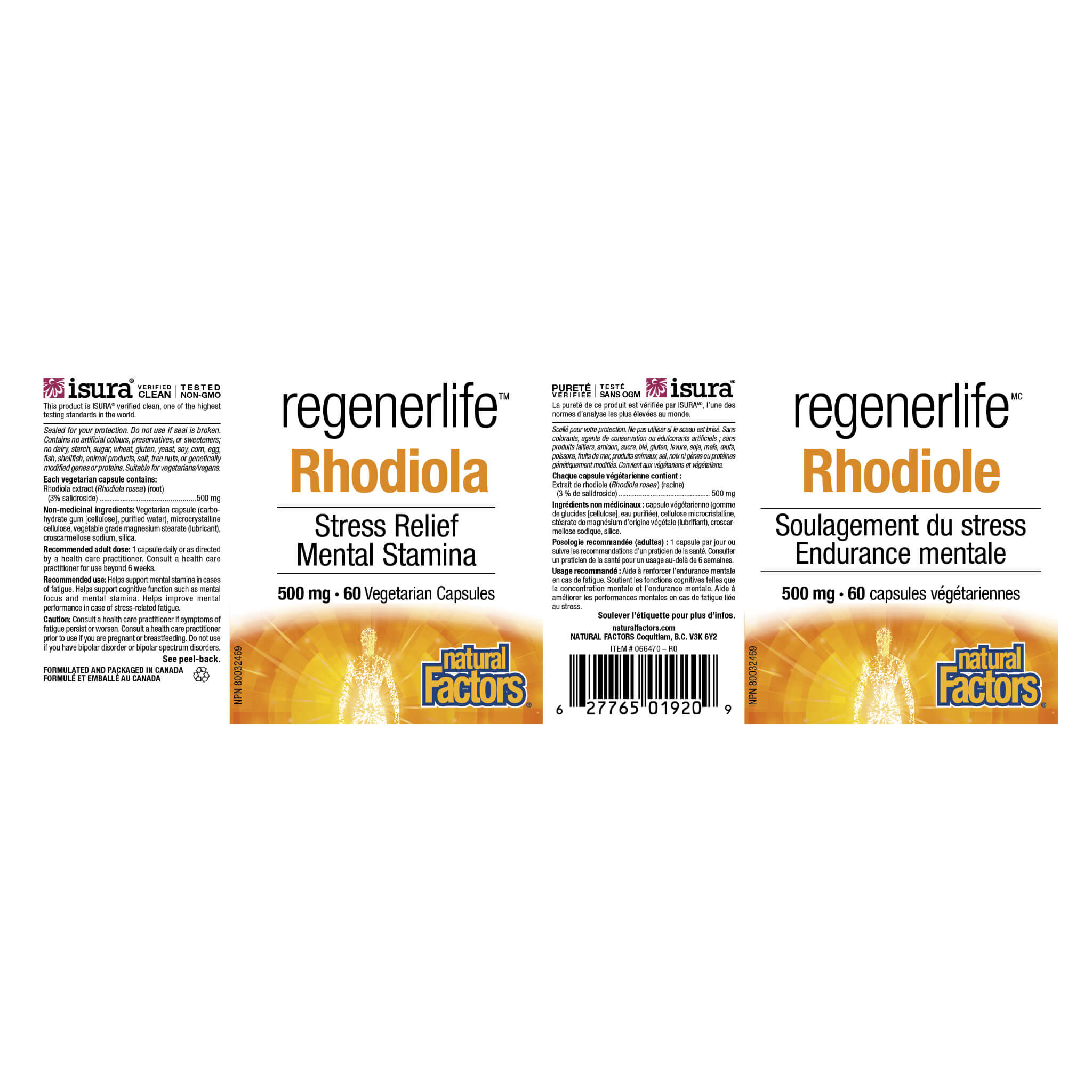 RegenerLife Rhodiola Rosea Extract 500mg - Premium Herbal Supplement for Stress Relief, Energy Boost & Mental Clarity | Natural Adaptogen for Focus, Fatigue & Wellness Support