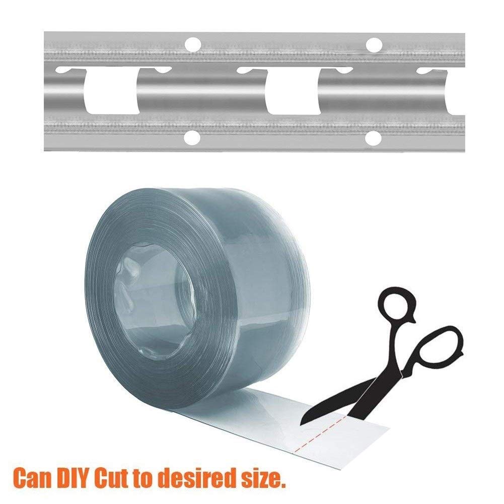 Thermal Insulated PVC Strip Door Curtain - Commercial Freezer Partition for Walk-In Refrigerators & Kitchen Cold Rooms | Hands-Free Entry, Transparent Vinyl Barrier | Perfect for Restaurants, Grocery Stores & Food Processing Facilities