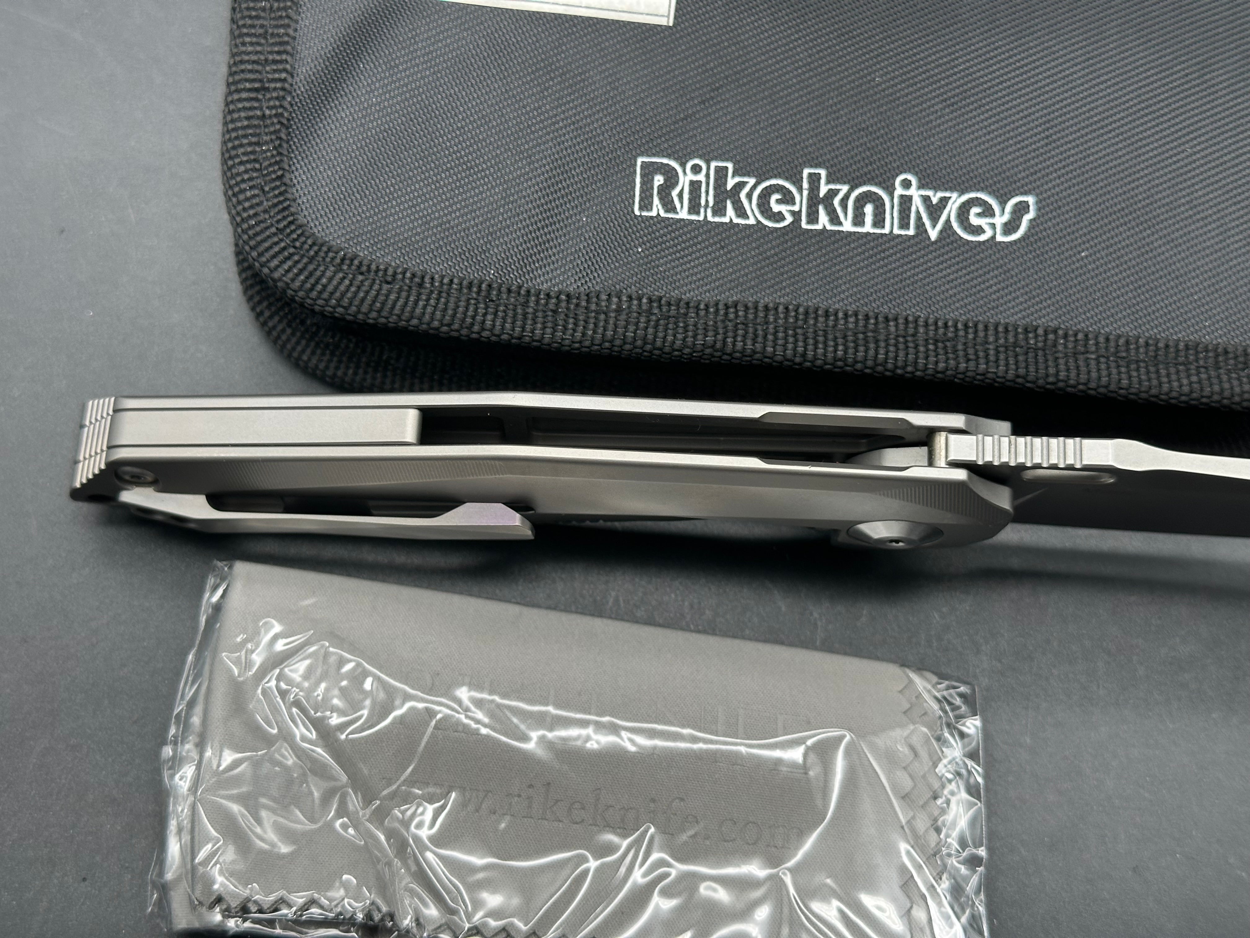 Rike Knives 1504A Folding Pocket Knife - Premium M390 Steel Blade & Titanium Handle - EDC, Camping, Hunting, Outdoor Survival Gear