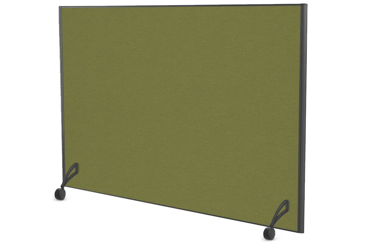 Freestanding Office Partition Screen - Black Fabric Panel with Sturdy Frame [1200H x 1400W] - Room Divider for Workspace Privacy & Open Office Layouts