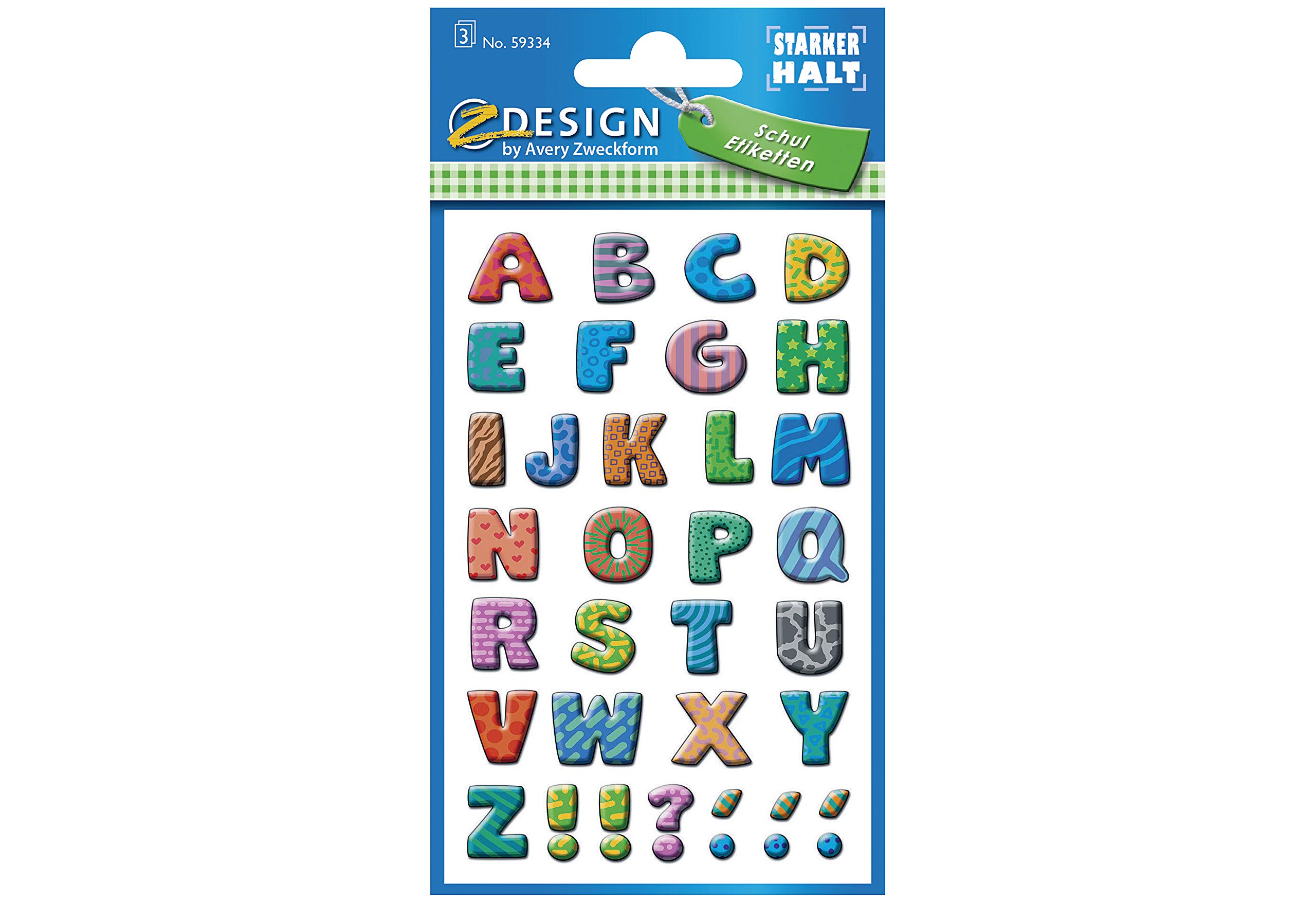 AVERY Zweckform 59334 Letter Labels A-Z (Strong Hold) - 102 Self-Adhesive Stickers for Mailing, Filing & Organizing - Perfect for Office, School & Home Use