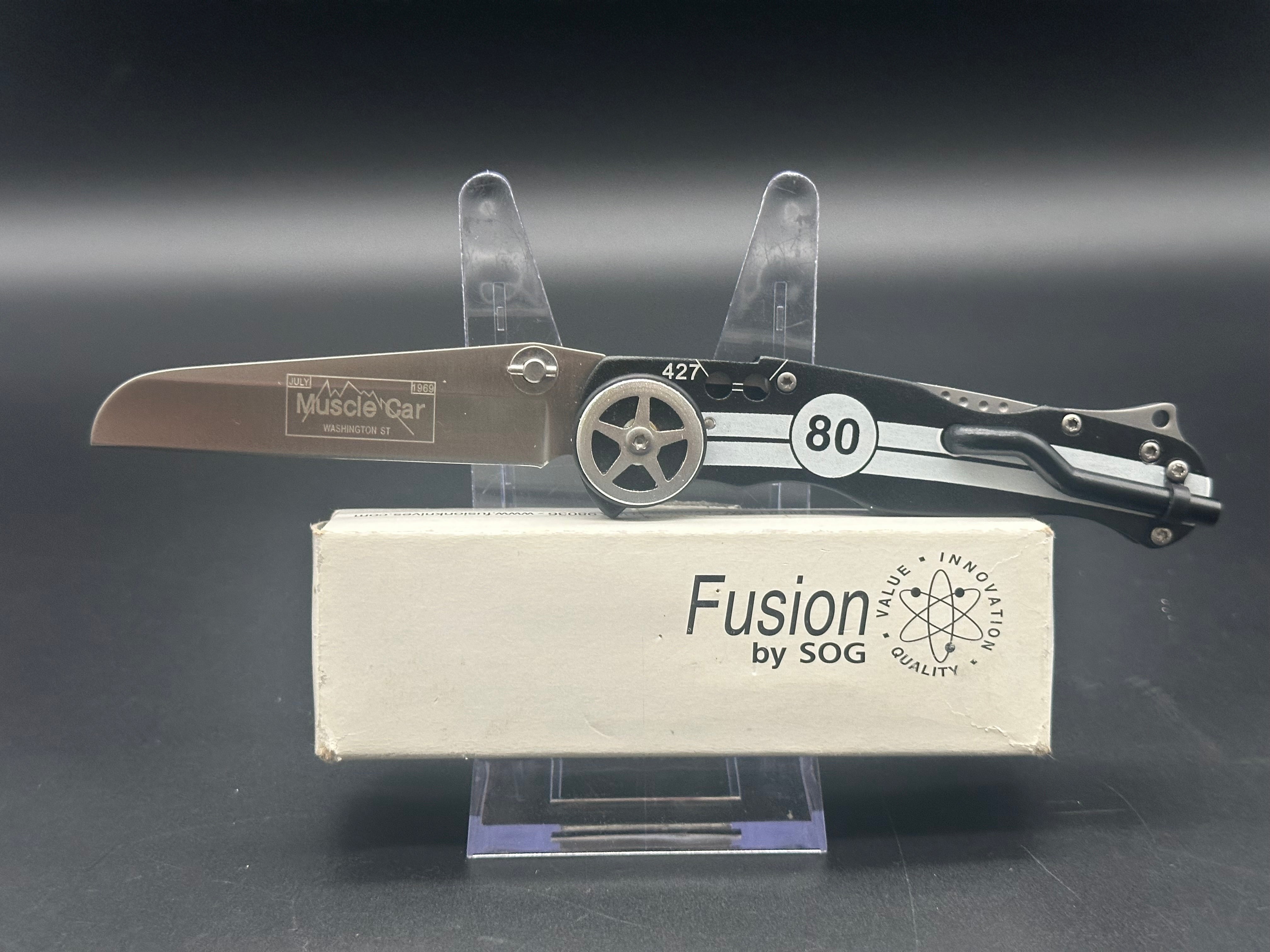 SOG Fusion Muscle Car Lockback Folding Knife - 3 1/8