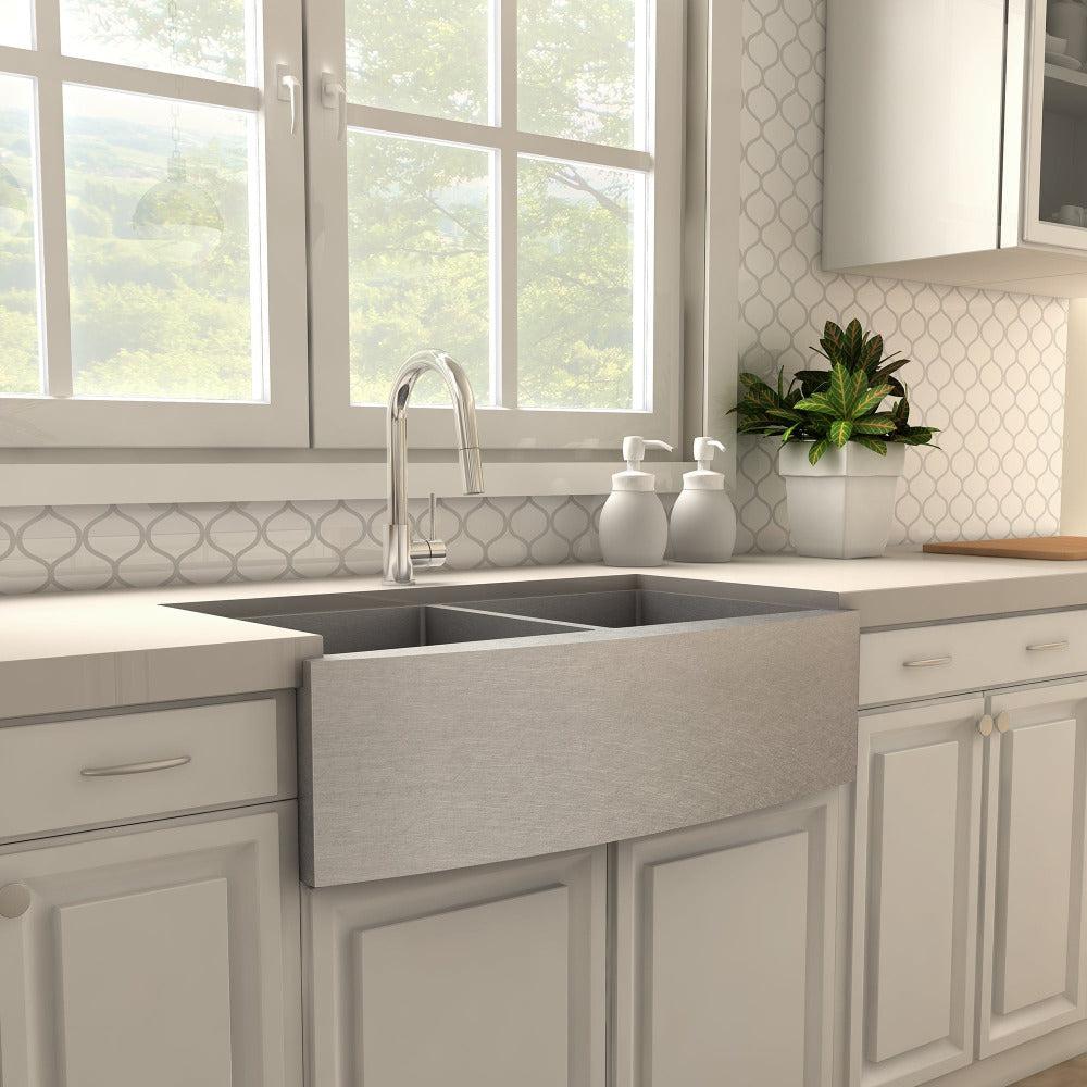 ZLINE Dante Pull Down Single Handle Chrome Kitchen Faucet - Modern High Arc Spout with Smooth Motion Swivel for Easy Cleaning - Perfect for Farmhouse, RV & Commercial Kitchens