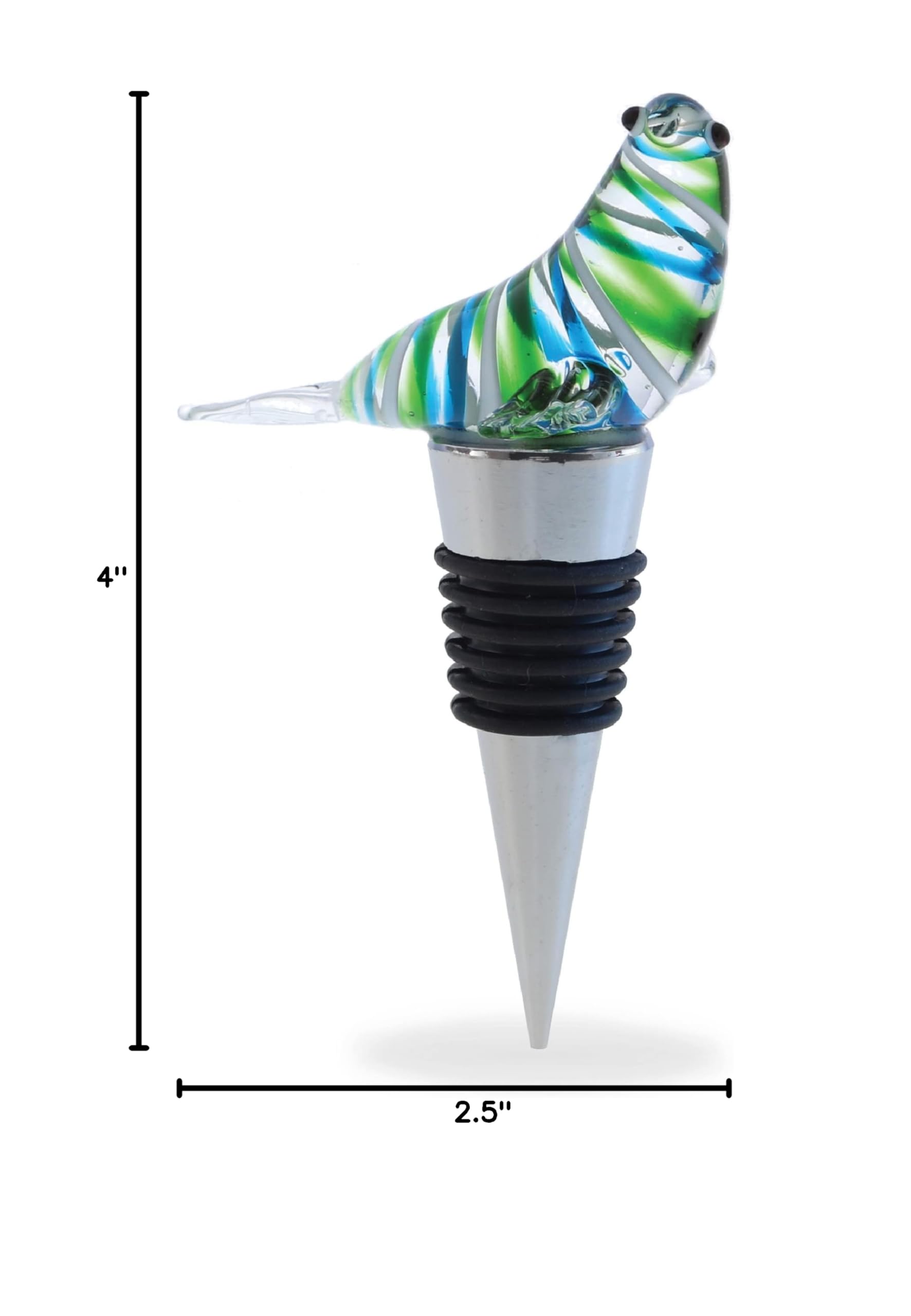 Cheers Seal Glass Wine Stopper - Elegant Vacuum Seal Reusable Ocean Animal Bottle Stopper for Wine, Airtight Leak-Proof Cork Plug - Perfect for Home Bar Decor, Unique Gift Idea & Party Accessories