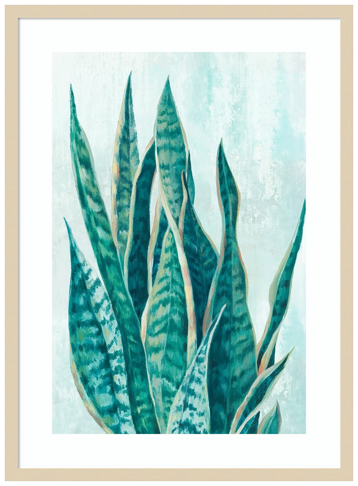 Amanti Art Framed Wall Print 33x24 - Eva Watts Variegated Leaves Floral Painting | Modern Contemporary Home Decor | Large Wall Art for Living Room, Bedroom, Office | Perfect for Housewarming Gifts & Interior Design