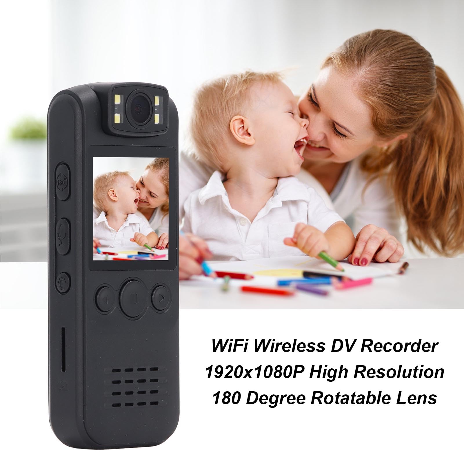 Wireless WiFi Sports Camera - HD 1080P DV Recorder with 180° Rotating Lens for Cycling, Home Security & Outdoor Adventures | Perfect for Action Shots, Vlogging & Surveillance