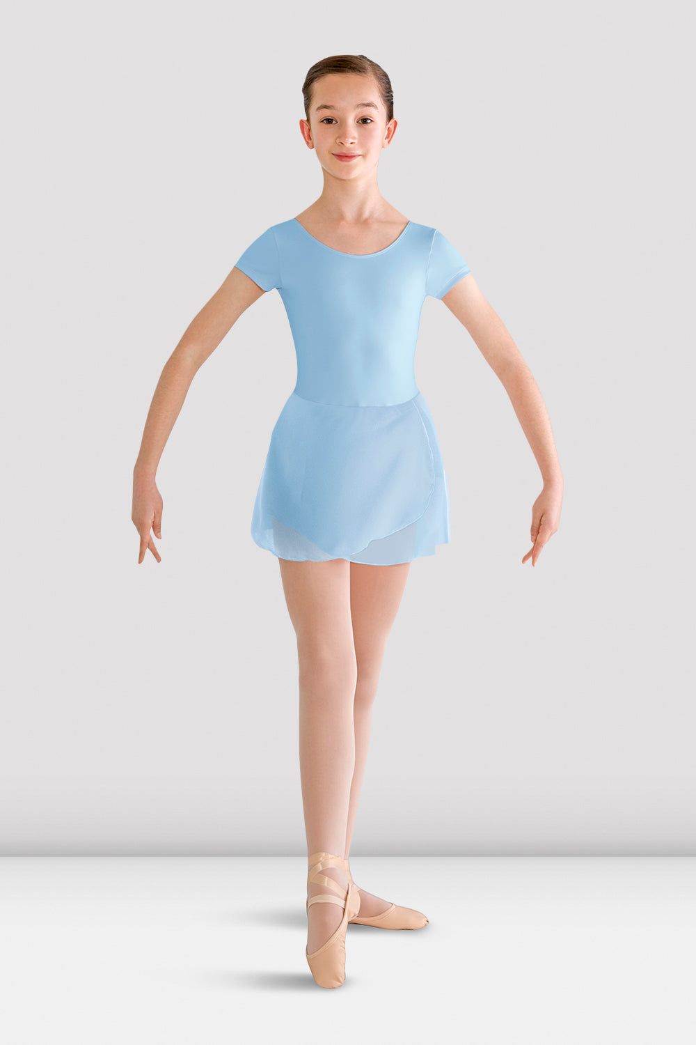 Prisha Girls Short Sleeve Skirted Leotard - Ballet Dance Leotard for Toddlers & Kids - Perfect for Ballet Class, Recital & Dance Performance