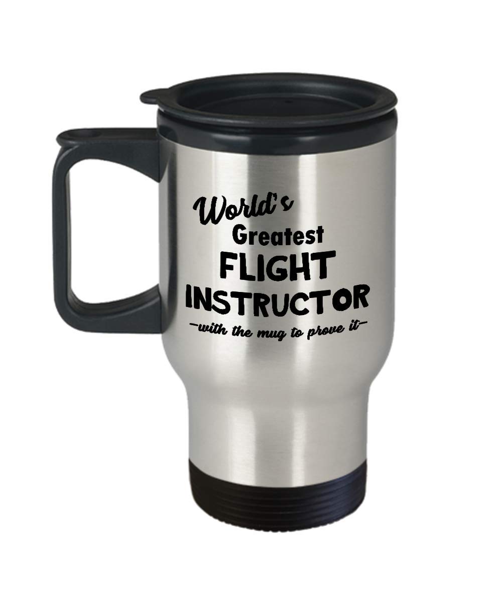 World's Greatest Flight Instructor Coffee Tumbler - 20oz Insulated Travel Mug for CFI, ATP Pilots | Aviation Themed Gift for Certified Flight Instructors, Pilot Teachers | Funny & Cute Gag Gift for Aviation Enthusiasts | Perfect for Flight Training, Hangar Coffee Breaks & Pilot Appreciation Gifts