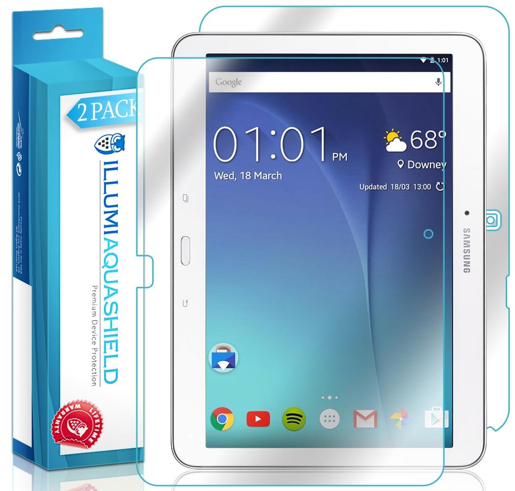 Premium ILLUMI AquaShield HD Clear TPU Screen Protector (2-Pack) for Samsung Galaxy Tab 4 Advanced - Front & Back Protection, Bubble-Free Installation | Perfect for Work, Travel & Everyday Tablet Use