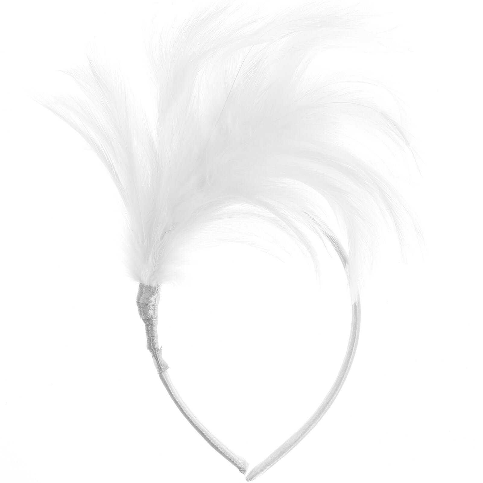 Lurrose White Feather Headband Fascinator - Elegant Hair Accessory for Women, Bridal Shower, Tea Party, Wedding, Festival & Costume Events - Perfect for Fancy Dress and Special Occasions