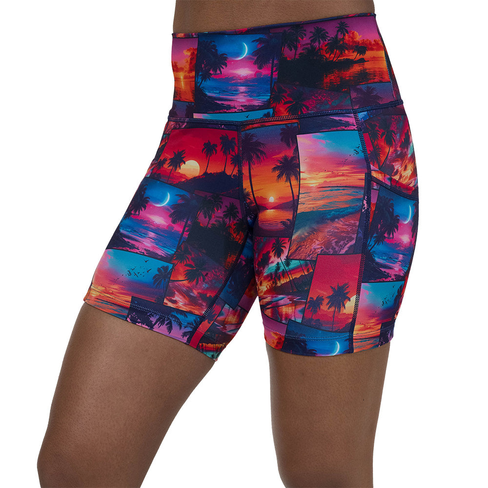 Sunset Snapshot Men's Casual Shorts - Lightweight Summer Beach Shorts for Outdoor Activities, Swimming, and Lounging