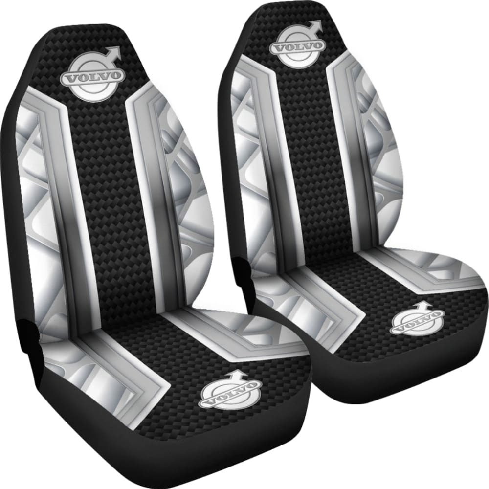 Premium Volvo Themed Car Seat Covers - White & Black Printed Design | Universal Fit for Volvo Models | Perfect for Road Trips & Daily Commutes
