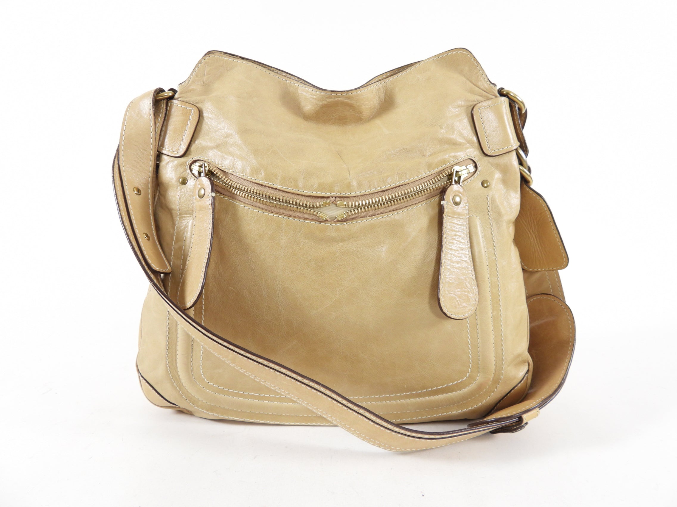 Chloe Light Beige Leather Crossbody Bag for Women | Fashion Shoulder Purse | Perfect for Work, Travel & Everyday Use
