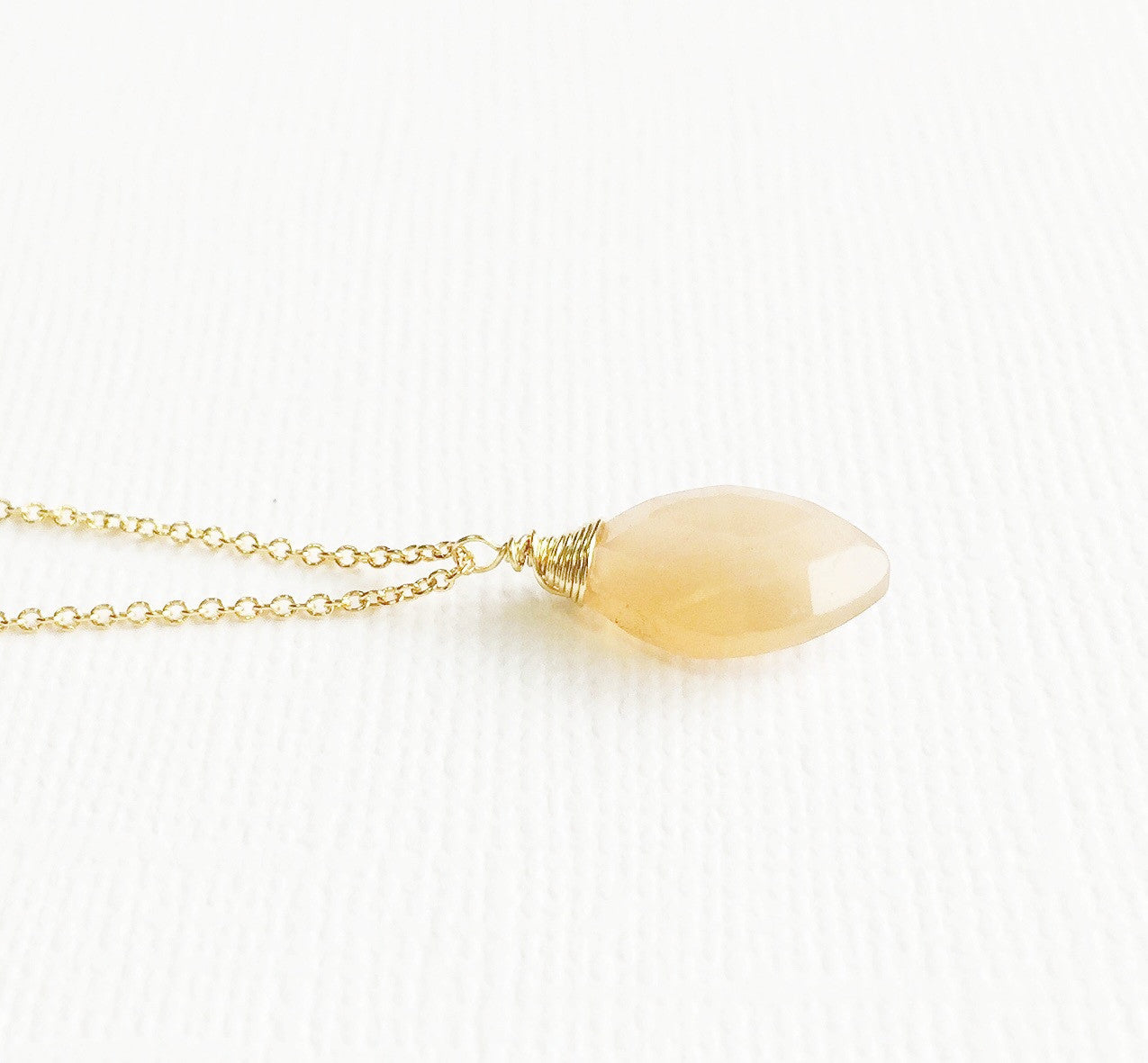 Yazmin Peach Moonstone Necklace (N213) - Elegant Jewelry for Women, Perfect for Weddings, Parties & Everyday Wear