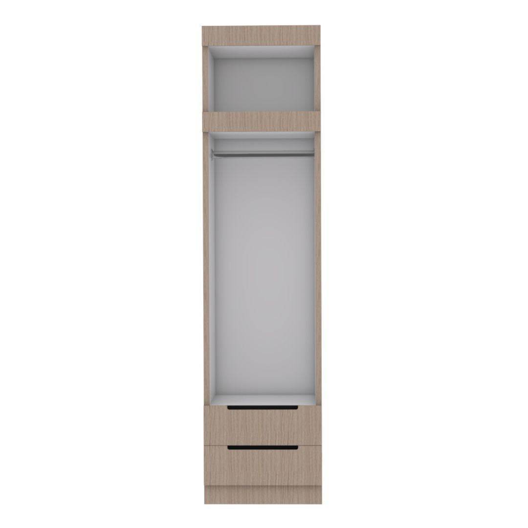 Harris 2 Door Open Wardrobe with Top Shelf - Modern Closet Organizer for Bedroom, Living Room & Entryway Storage