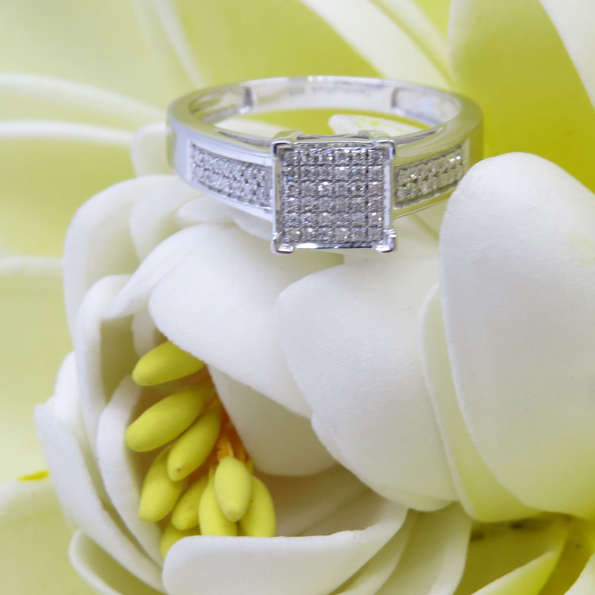 0.20 Carat Round White Diamond Engagement Ring for Men & Women - Sterling Silver Micro Pave Wedding Band - Perfect for Proposals, Anniversaries & Special Occasions