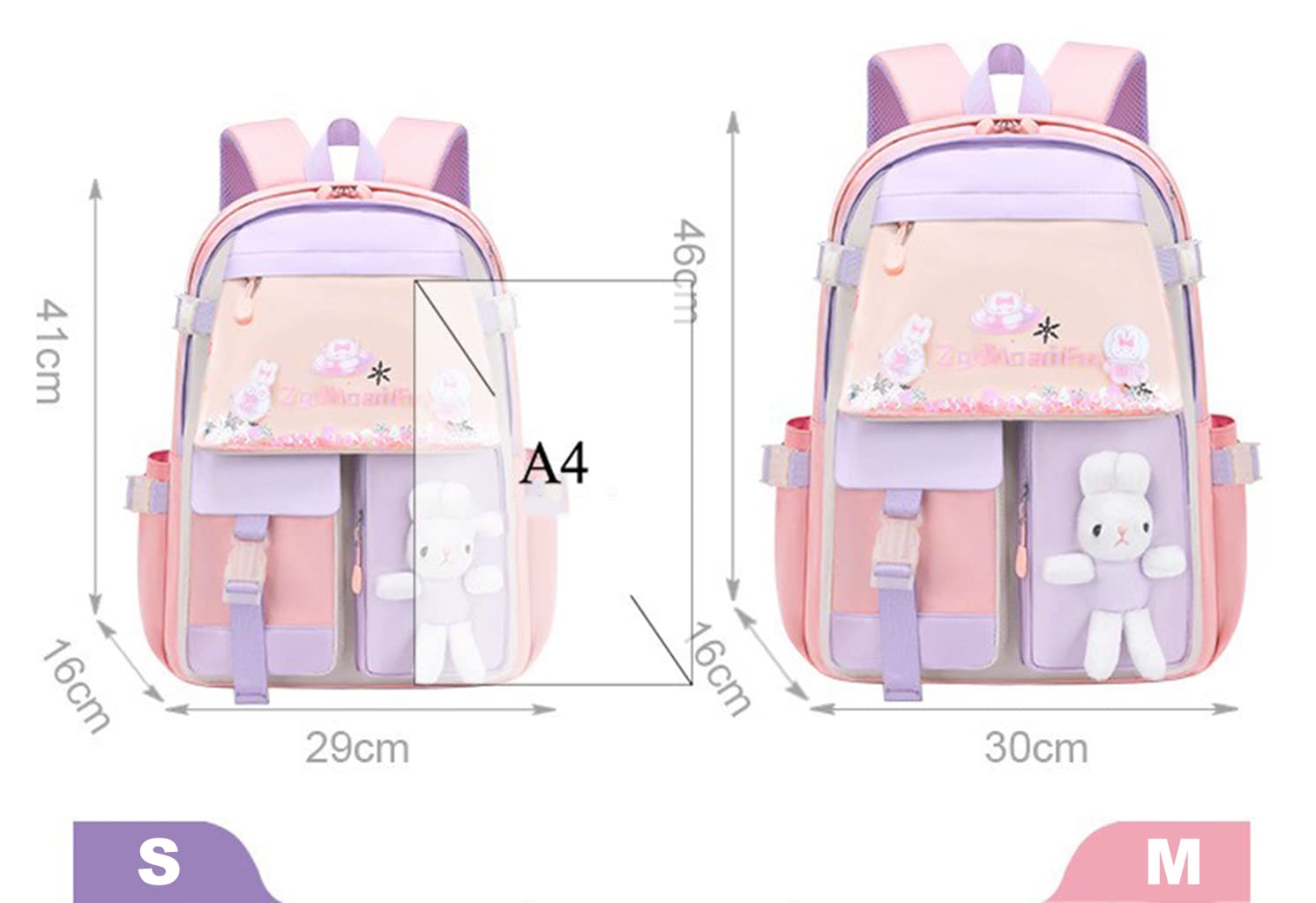 Cute Bunny Backpack for Girls - Kawaii Waterproof School Bag & Laptop Backpack in Blue - Perfect for School, Travel, and Everyday Use
