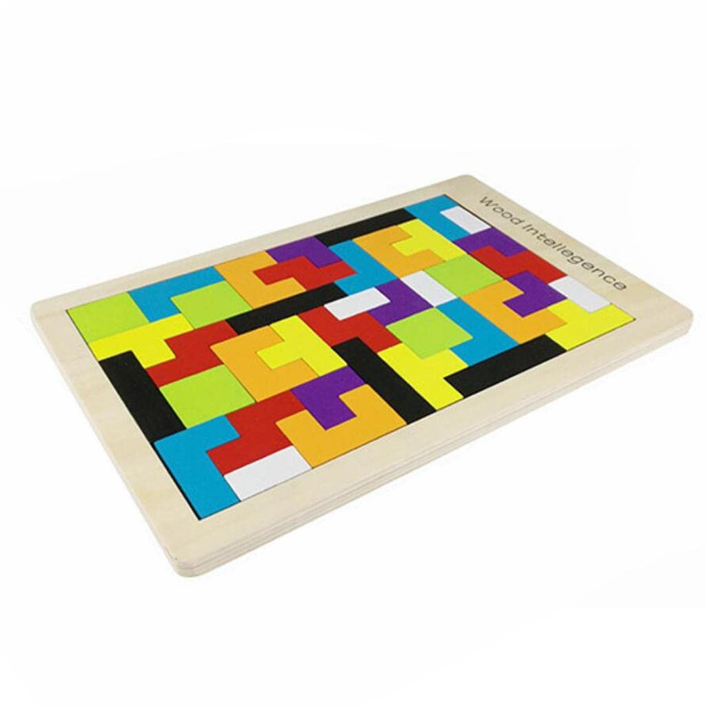 Enakshi Wooden Tetris Puzzle Game for Kids - Educational Tangram Toy for Preschool Learning, Handcrafted Wooden Blocks for Toddlers & Children | Perfect for Brain Development, STEM Learning & Creative Play