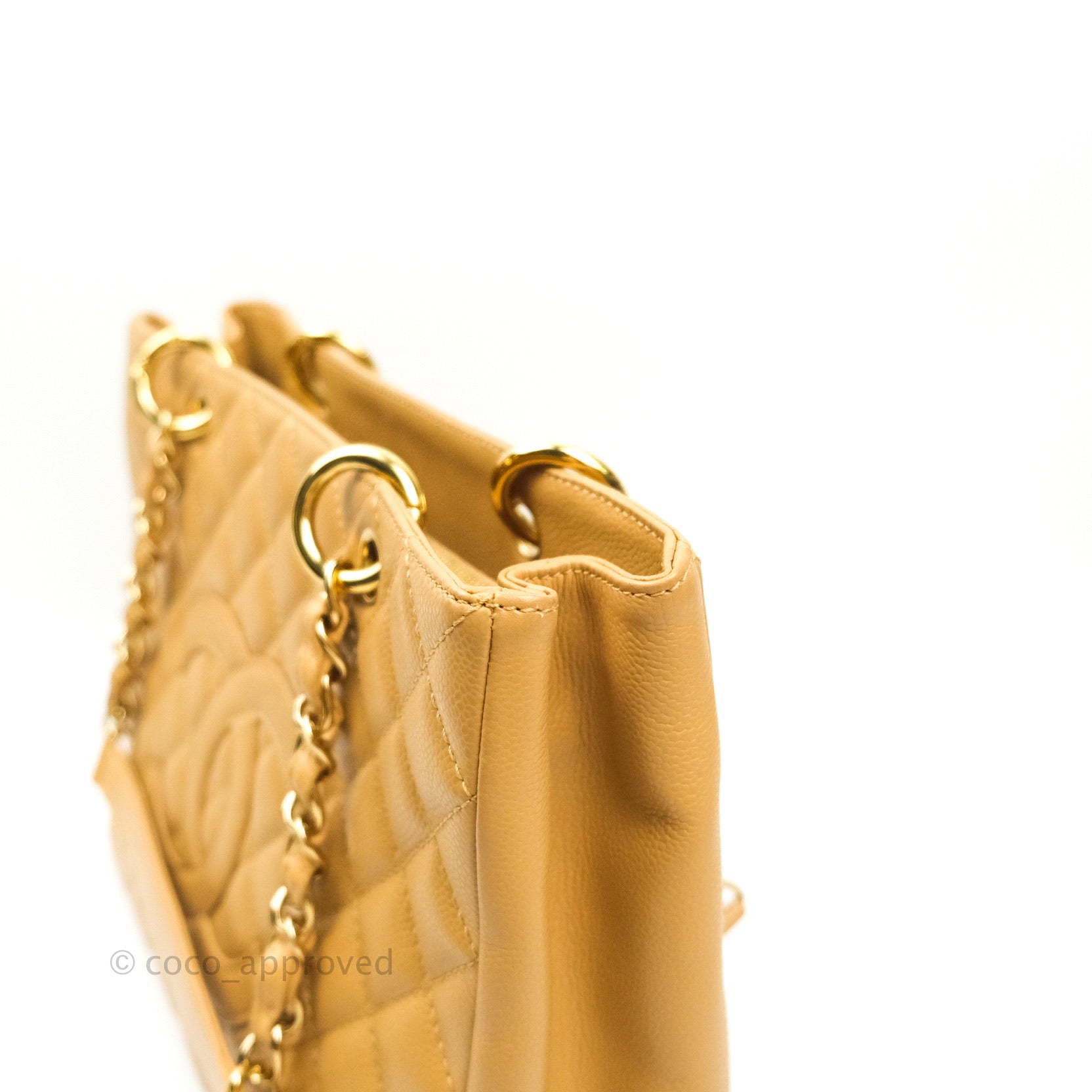 Chanel Caviar Leather Grand Shopping Tote GST Bag - Dark Beige with Gold Hardware | Luxury Designer Handbag for Women, Perfect for Work, Travel & Everyday Use