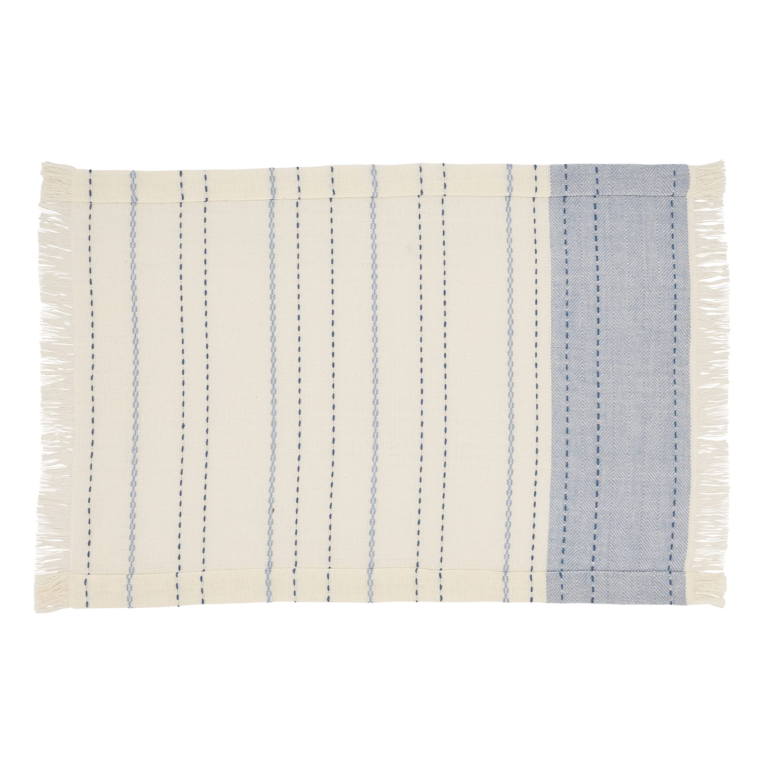 Premium Striped Dobby Placemats Set of 4 - Elegant Table Setting for Dining Room, Kitchen, and Holiday Decor - Washable & Durable Table Mats for Everyday Use