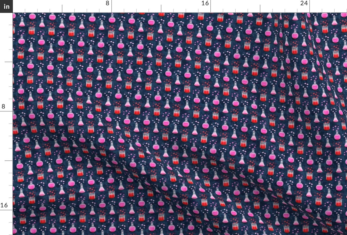 Small Scale Love Science Valentines Blue Hearts Bubbles Chemistry Printed Minky Fabric Fat Quarter - Soft Plush Fabric for Sewing Baby Blankets, Quilt Backing & DIY Projects - Perfect for Valentine's Day Gifts & Nursery Decor