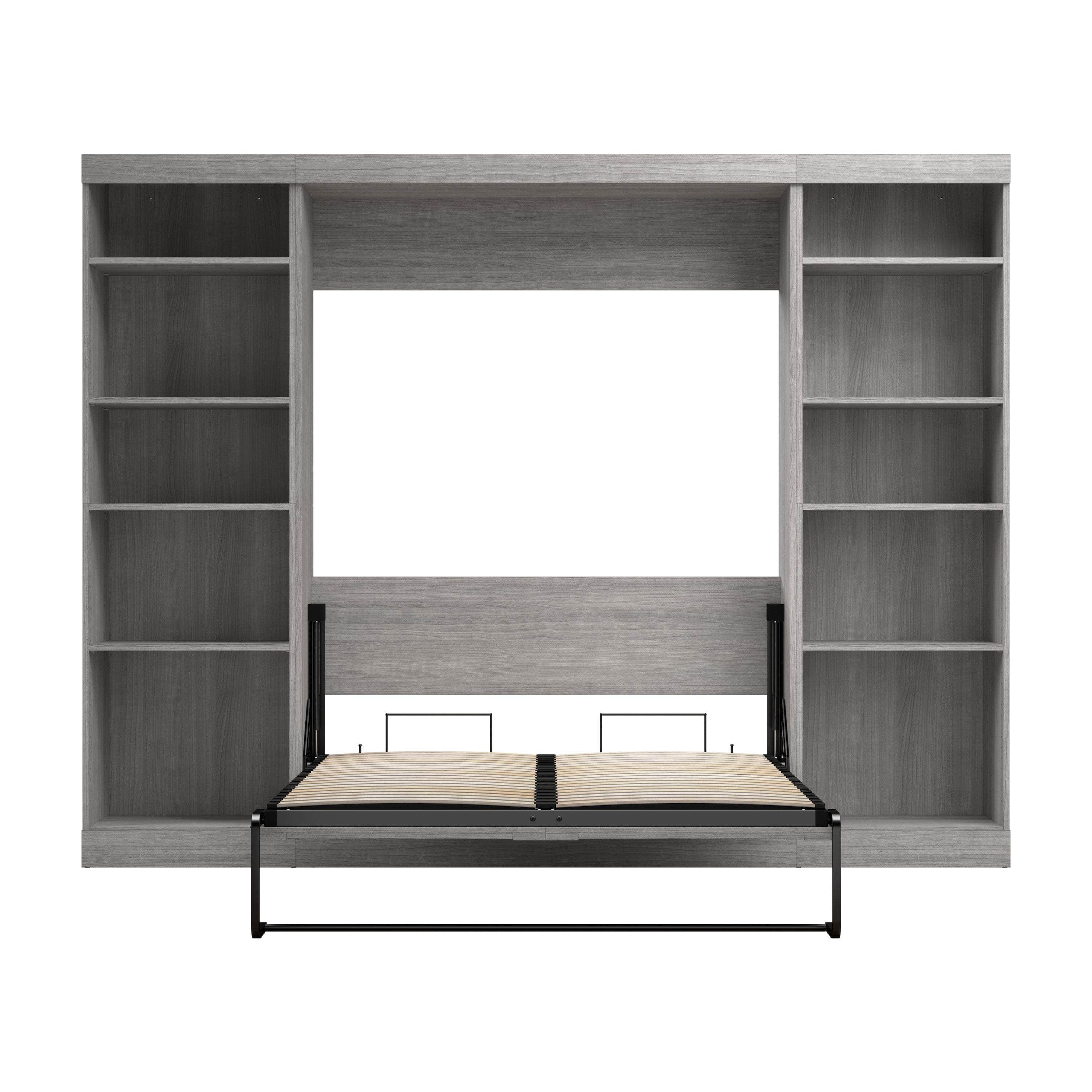 Space-Saving Full Murphy Bed with 2 Storage Units (109W) - 7 Color Options for Home, Office, or Guest Room Use