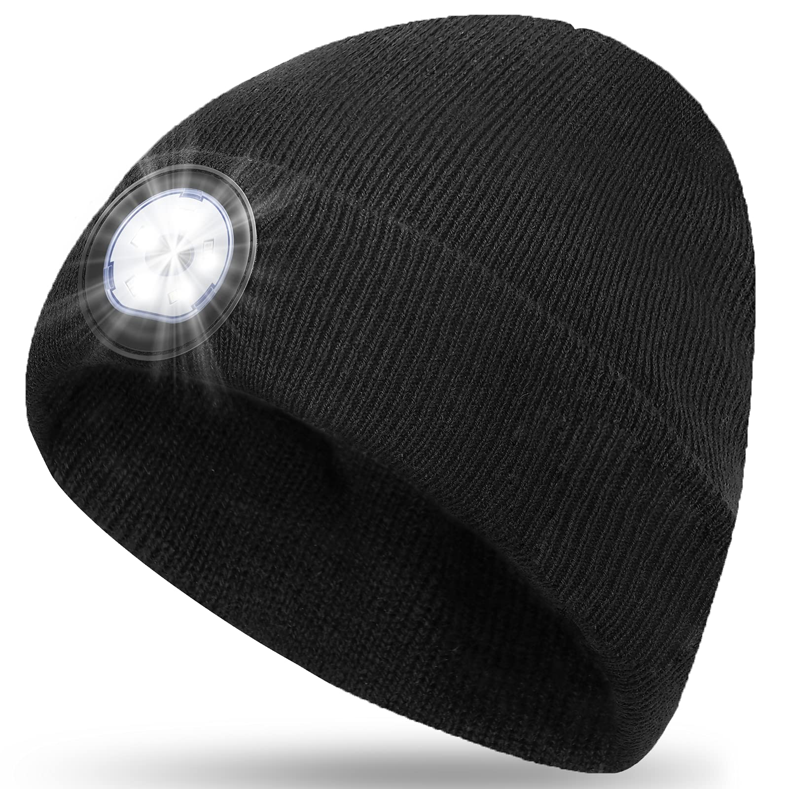 LED Beanie Hat with Light - Perfect Gift for Men, Dad & Husband - Christmas Stocking Stuffers - Ideal for Camping, Night Running & Outdoor Activities