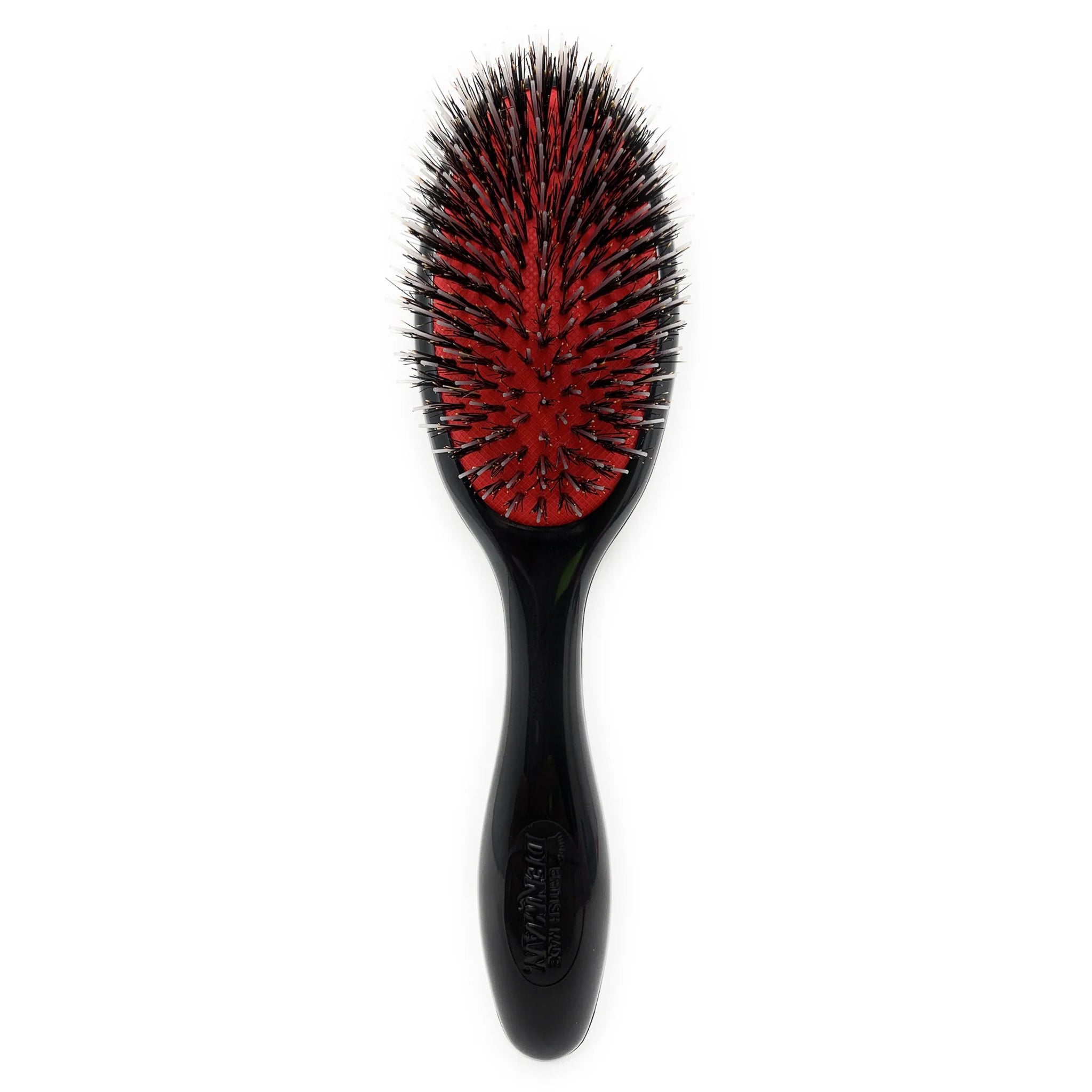 Denman D81S Small Grooming Brush - Cushioned Natural Bristle with Nylon & Porcupine Quills for Dogs & Cats - Gentle Detangling & Massaging for All Coat Types - Perfect for Home Grooming & Professional Use