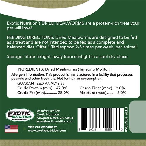 Premium Dried Mealworm Treats for Birds & Reptiles - 1.41oz High-Protein Snack - All-Natural Pet Food for Chickens, Hedgehogs, Wild Birds - Perfect for Backyard Feeding & Wildlife Attraction