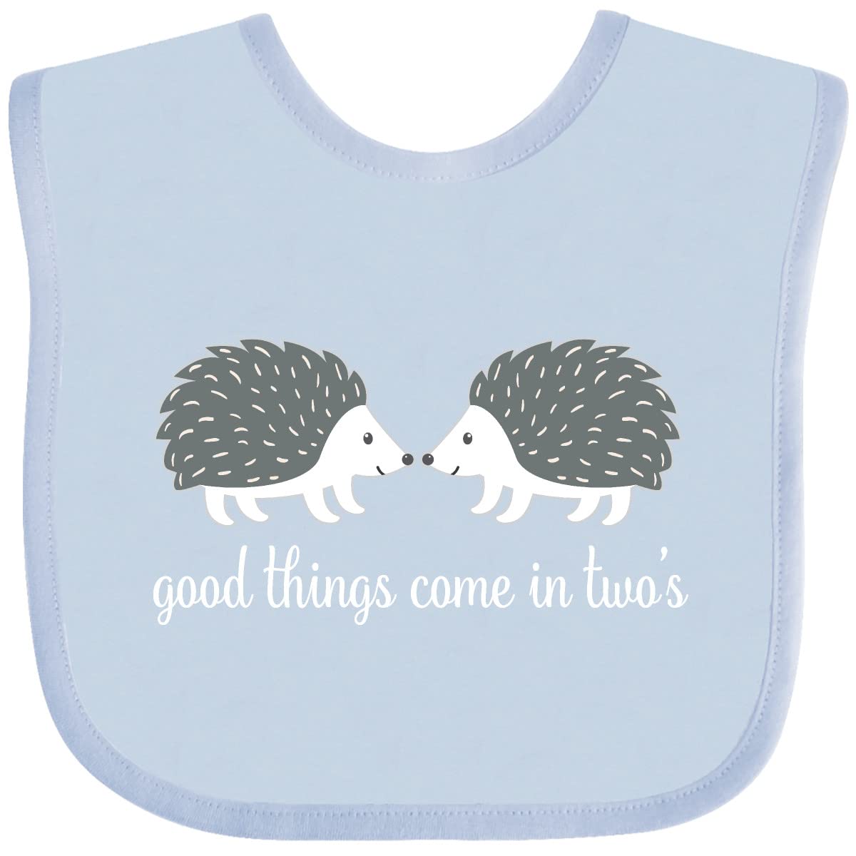 Inktastic Twin Hedgehogs Baby Bib - Adorable Hedgehog Design for Newborns & Infants - Perfect Baby Shower Gift & Everyday Feeding Essential - Soft, Absorbent & Machine Washable