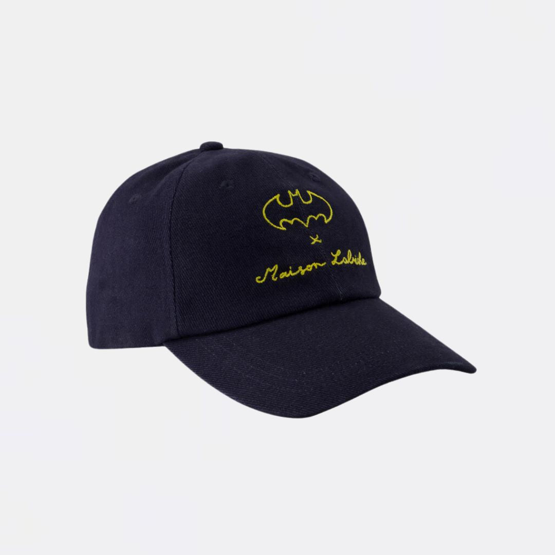 Batman x Maison Labiche Beaumont Cap - Twill Navy Baseball Hat for Men | Casual & Stylish Superhero Fashion Accessory for Everyday Wear, Cosplay, and Collectors