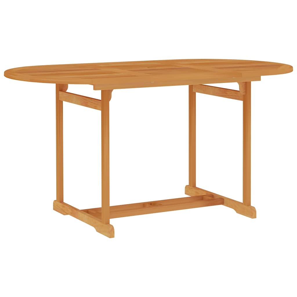 vidaXL Solid Teak Wood Patio Table with Umbrella Hole - Outdoor Garden Furniture for Front Porch, Deck, Lawn, Backyard & Terrace - Durable Farmhouse Style Dining Table for Outdoor Entertaining & Relaxation