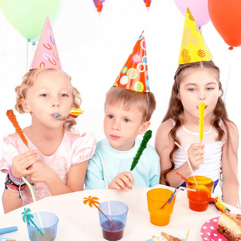 Extra Large Rock Candy Sticks - 144 Individually Wrapped Gold Lollipops | Bulk Candy for Parties, Candy Buffets, Weddings & Baby Showers | Perfect for Birthday Favors, Anniversary Celebrations & Special Events