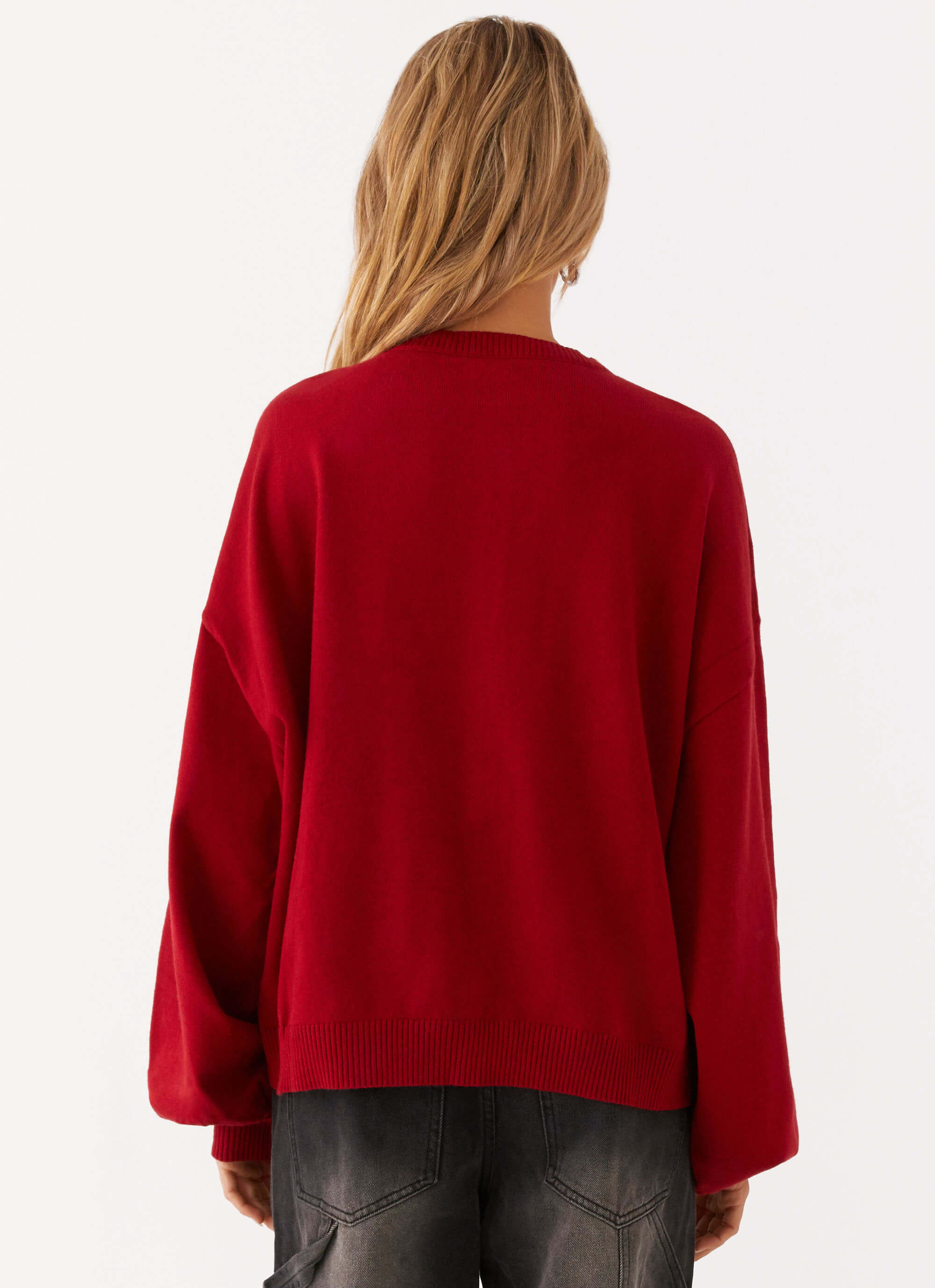 Joey Knit Cardigan for Women - Soft Wine Red Sweater | Cozy Fall & Winter Layering Outfit for Casual Wear & Office