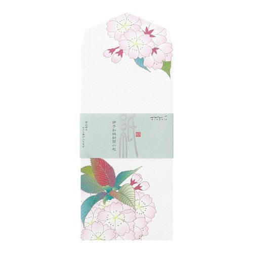 Seasons Silk Print Envelope Midori DESIGNPHIL - Elegant Japanese Style Stationery for Letter Writing, Gift Wrapping & Scrapbooking