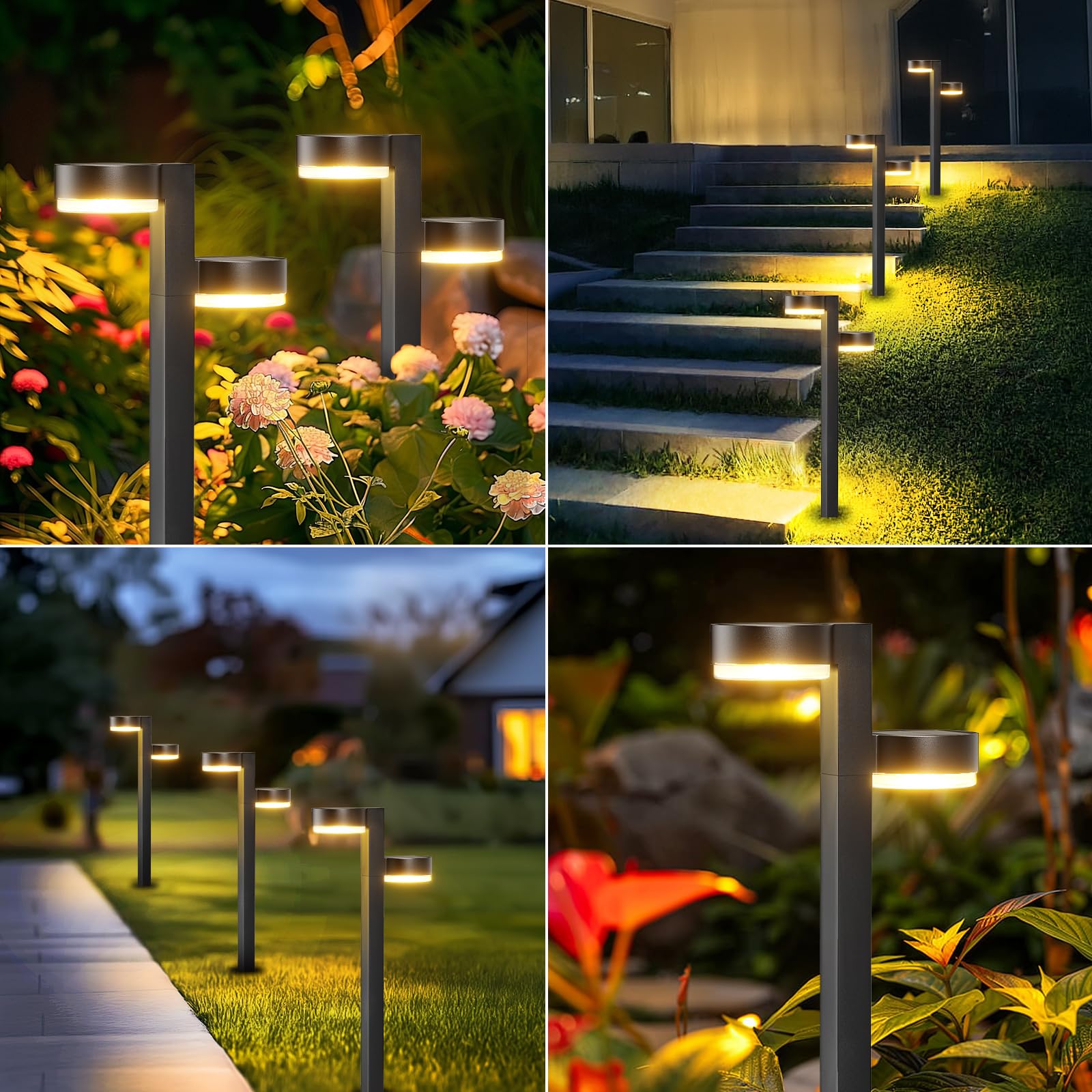 2 Pack Solar Pathway Lights Outdoor - 24 LED Dual-Head Waterproof Solar Garden Lights for Yard, Path, Walkway & Driveway | Bright Landscape Lighting for Patio, Deck & Backyard (Solar Powered)