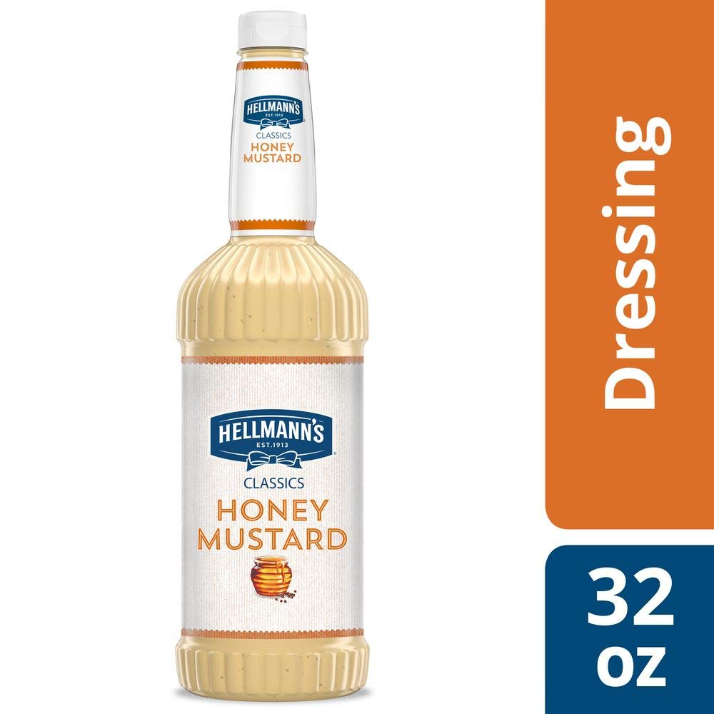 Hellmann's Classic Honey Mustard Salad Dressing - Gluten Free, No Artificial Flavors or High Fructose Corn Syrup, 32 oz (Pack of 6) | Perfect for Salads, Sandwiches, Wraps & Dipping Sauces