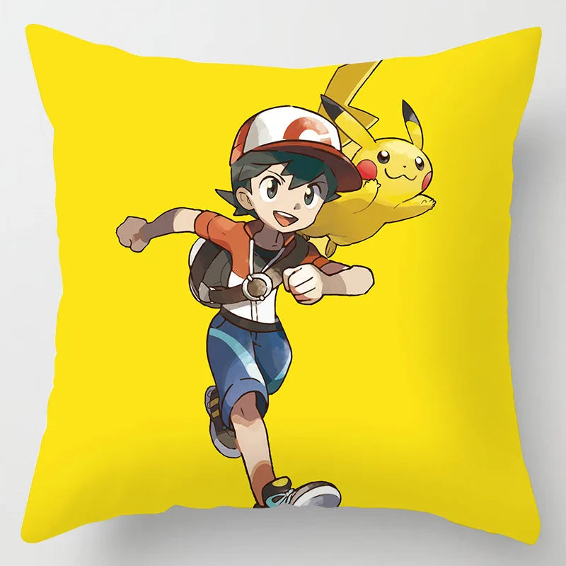 Pokemon Pillow & Cushion Covers - Soft Anime Character Bedding Decor for Kids Room, Gaming Chair, Sofa & Car Accessories