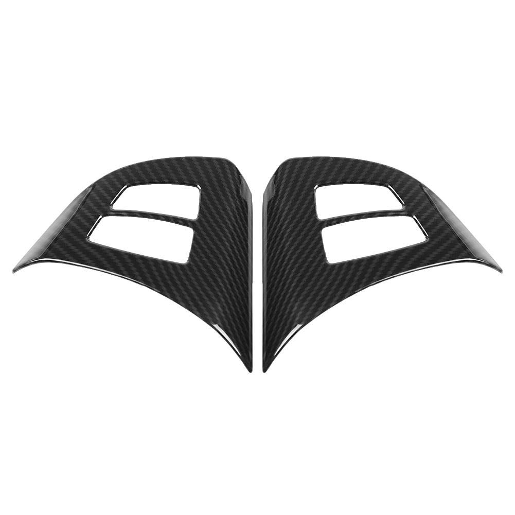 Premium ABS Plastic Carbon Fiber Steering Wheel Button Trim Cover - Pack of 2 Black Replacement Frame Decoration for BMW X5 E70 (2008-2013) - Upgrade Your Car Interior & Enhance Driving Experience