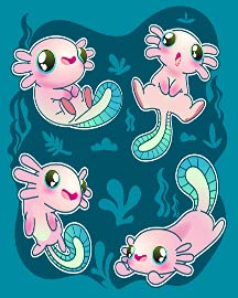 Cute Axolotl Set Cute