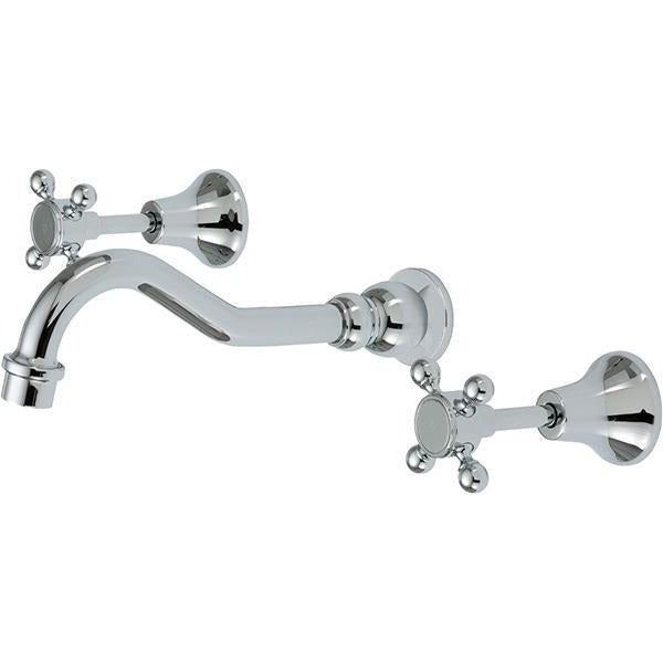 Fienza 336102 Lillian Shepherds Crook Chrome Bathroom Faucet Set - Elegant Chrome Finish for Modern Bathrooms, Perfect for Vanity Sinks and Powder Rooms