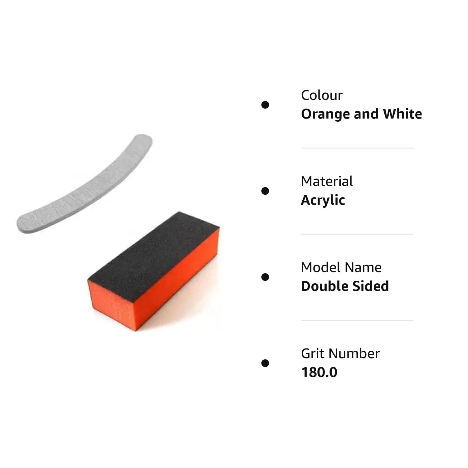 TWIREY 2-Piece Nail Art Buffer Block Set - Orange Buffing & Sanding File with Nail Filer - Professional Manicure Tools for Salon & Home Nail Care - Perfect for Gel, Acrylic & Natural Nails