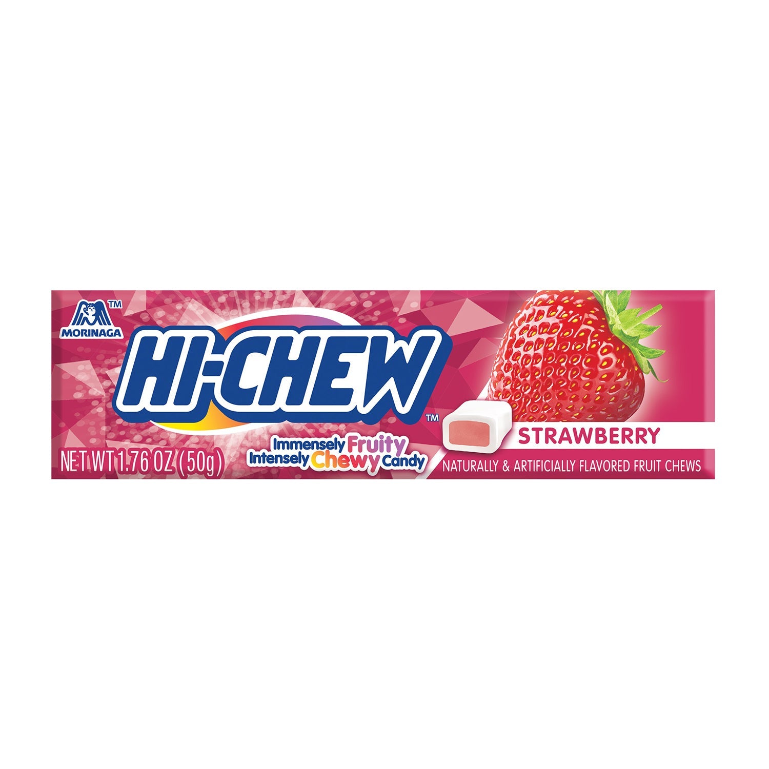 Hi Chew Strawberry Flavor Chewy Candy - 15 Count Box | Japanese Soft Candy for Snacking, Lunch Box Treats & Party Favors