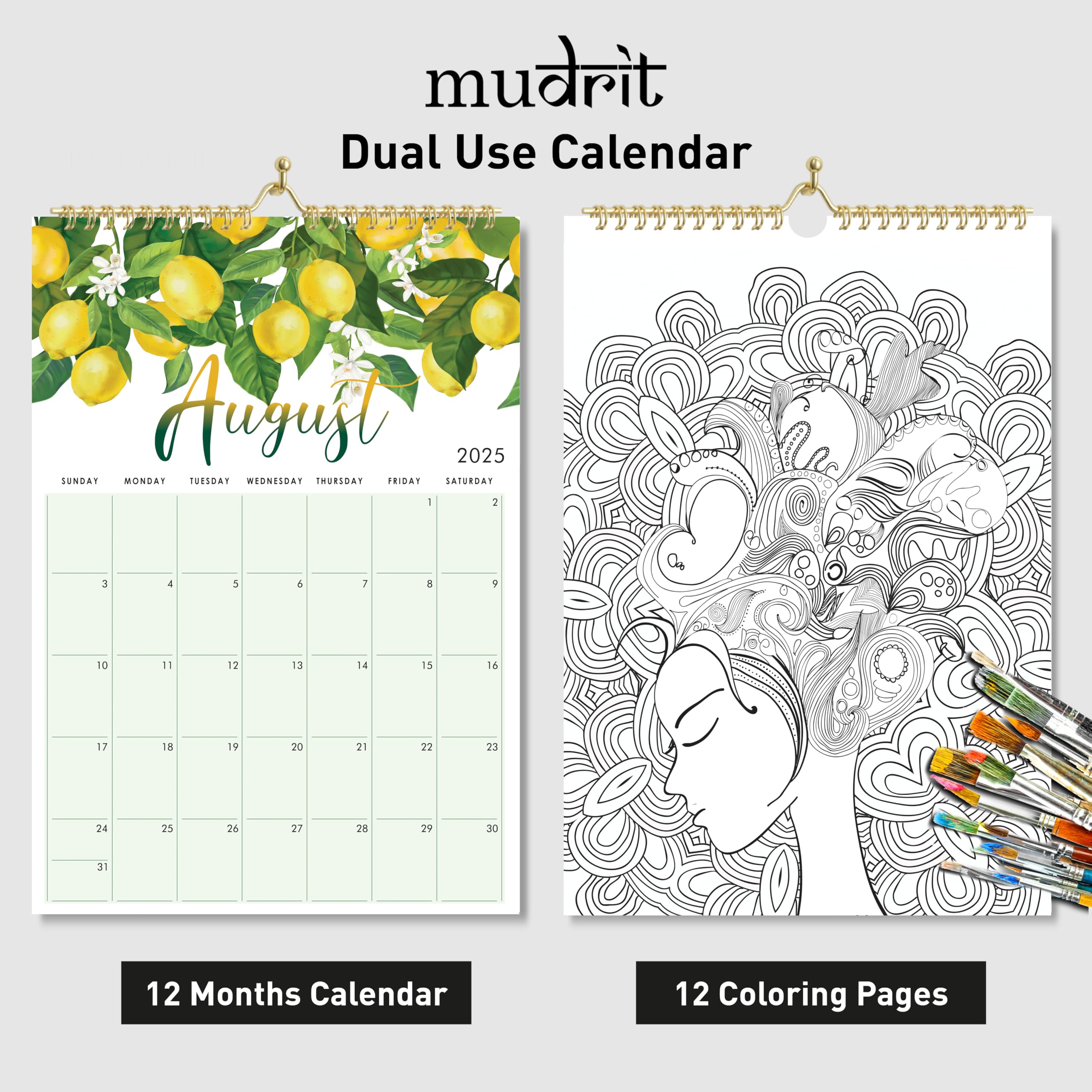 2025 Spiral Bound Wall Calendar - 12