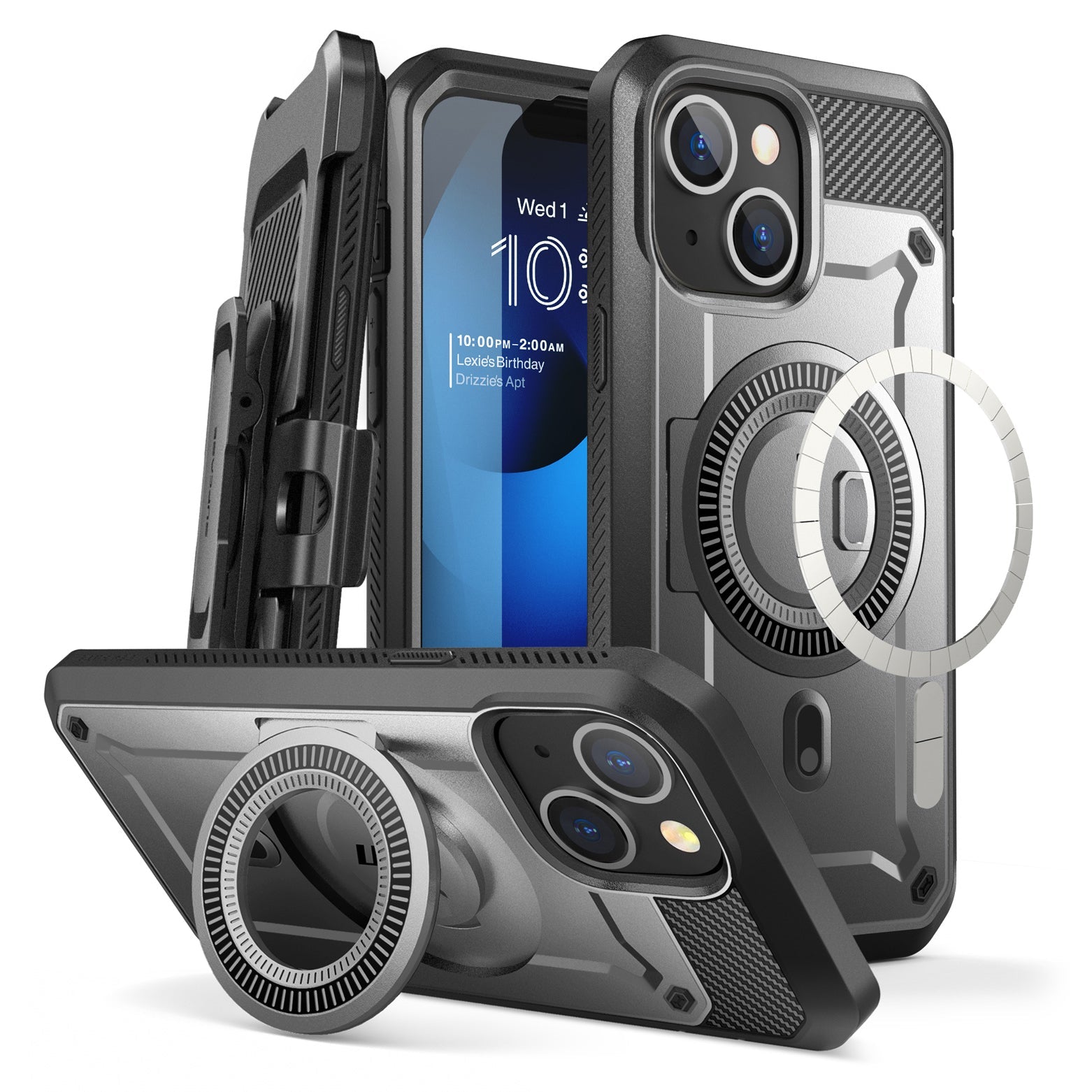 iPhone 14 Plus 6.7 Inch Unicorn Beetle PRO MAG Rugged MagSafe Case - Gun Metal | Shockproof Protective Cover with Built-in Screen Protector | Perfect for Outdoor Adventures, Construction Work & Extreme Sports